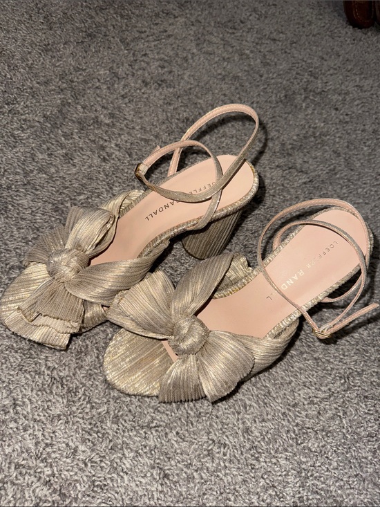 Loeffler Randall Shoes - loeffler randall camellia bow high heel sandals in platinum sz 6